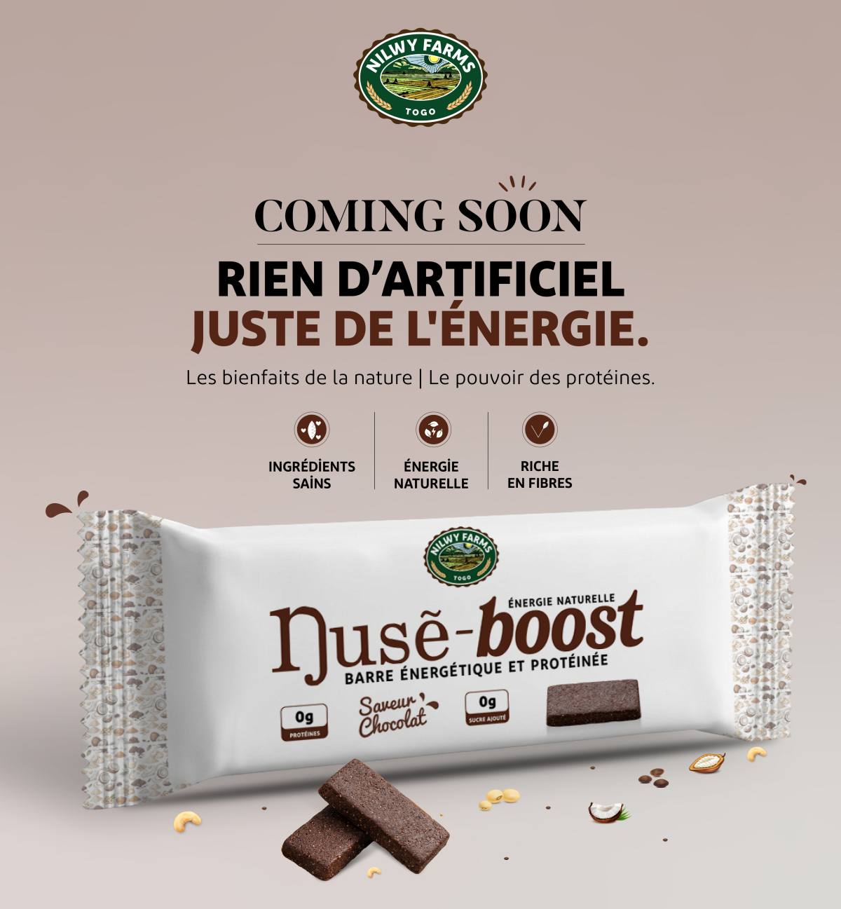 Nusé-Boost (Barre Protéinée energétique) “saveur chocolat”